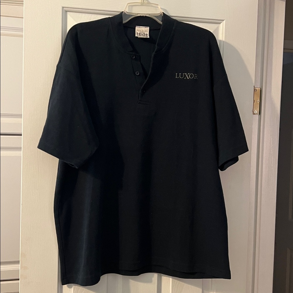 Vintage Luxor Las Vegas Polo Shirt Mens XL Black  Short Sleeve Pyramid Creations